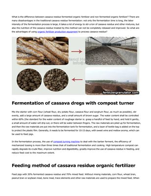 Cassava residue fermentation and feeding method