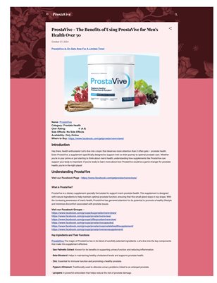 ProstaVive - The Benefits of Using ProstaVive for Men's Health Over 50