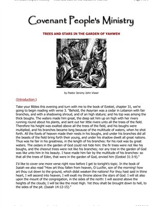 Trees and Stars In The Garden of Yahweh