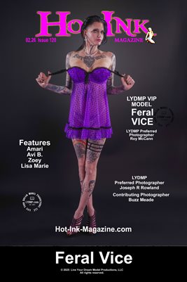 HOT INK MAGAZINE COVER POSTER - Cover Model Feral Vice - February 2026
