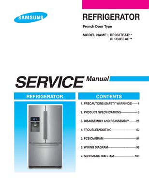 SAMSUNG RF263TEAESG RF263BEAESR AA SERVICE MANUAL