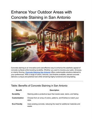 Enhance Your Outdoor Areas with Concrete Staining in San Antonio