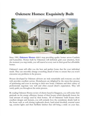 Oakmere Homes: Exquisitely Built