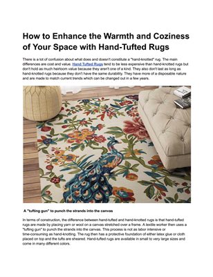 How to Enhance the Warmth and Coziness of Your Space with Hand-Tufted Rugs