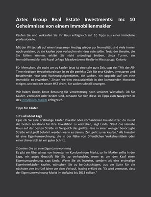 Aztec Group Inc Real Estate Investments: 10 Geheimnisse von einem Immobilienmakler