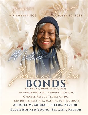 Celebration Of Life Mother Johnnie Mae Bonds