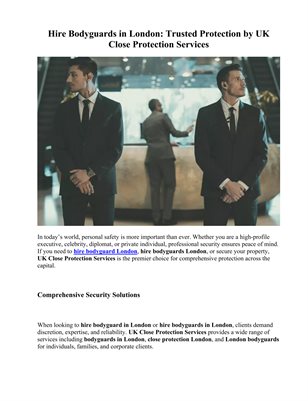 UK Close Protection Services Ltd 