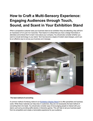 How to Craft a Multi-Sensory Experience: Engaging Audiences through Touch, Sound, and Scent in Your Exhibition Stand