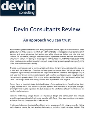Devin Consultants Review: An approach you can trust