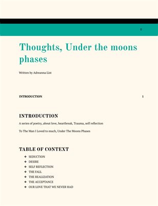 Thoughts, Under the moons phases