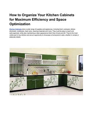 How to Organize Your Kitchen Cabinets for Maximum Efficiency and Space Optimization