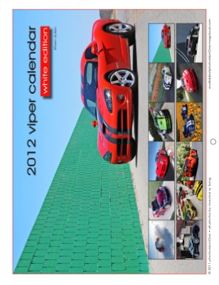 2012 Viper Calendar - White Edition