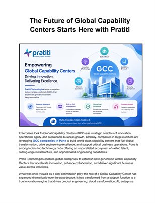 The Future of Global Capability Centers Starts Here with Pratiti 