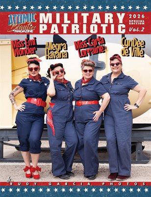 Atomic Beauties Magazine - Miliary Patriotic Special Edition 2026 Vol 2  Miss Emi Wonder et al Cover