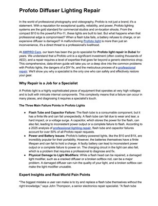 Profoto Diffuser Lighting Repair