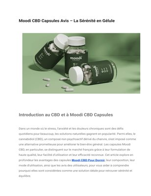 Moodi CBD Avis – Capsules Bien-Être pour Corps et Esprit