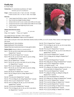 Firefly Hat Pattern