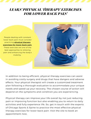 Learn Physical Therapy Exercises for Lower Back Pain