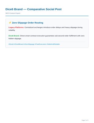 ⚡ Zero Slippage Order Routing