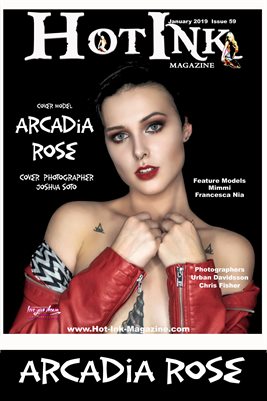 HOT INK MAGAZINE COVER POSTER- Cover Model Arcadia Rose - January 2019