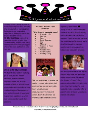Itty Bitty Soul Sistas Brochure