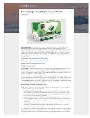 Puriva Beoordelingen – Natuurlijk Hulpmiddel voor Gewichtsverlies