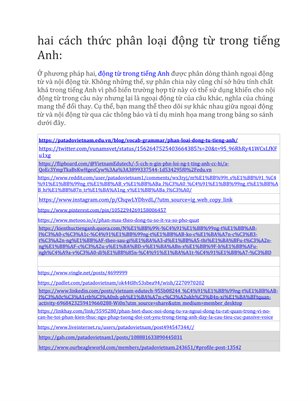 hai cách thức phân loại động từ trong tiếng Anh: