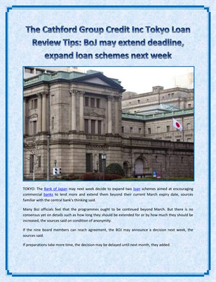 The Cathford Group Credit Inc Tokyo Loan Review Tips