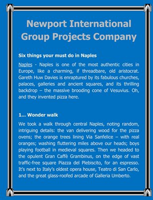 Newport International Group Projects Company