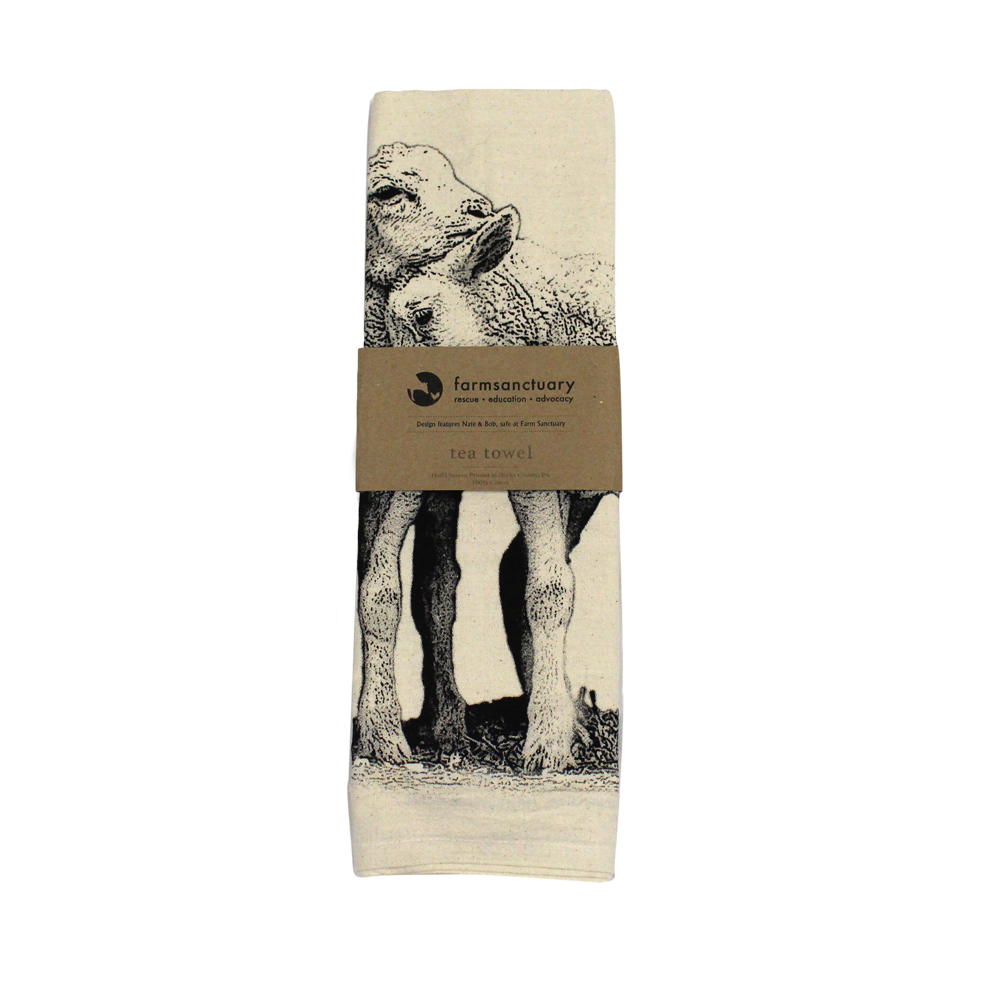 "Nate and Bob" Tea Towel USA Made 200419 Farm Sanctuary