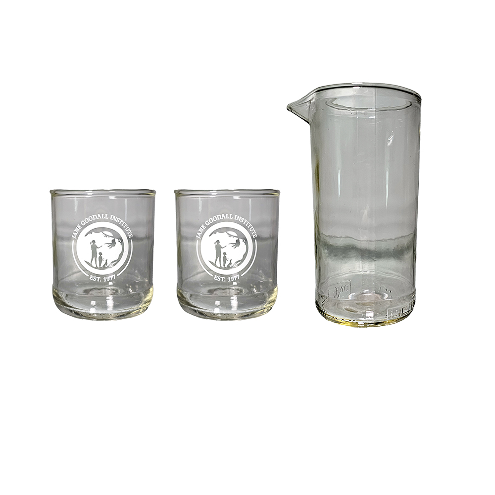 Eco-friendly Recycled Glassware – Cocktail Mixer & Glass Gift Set 