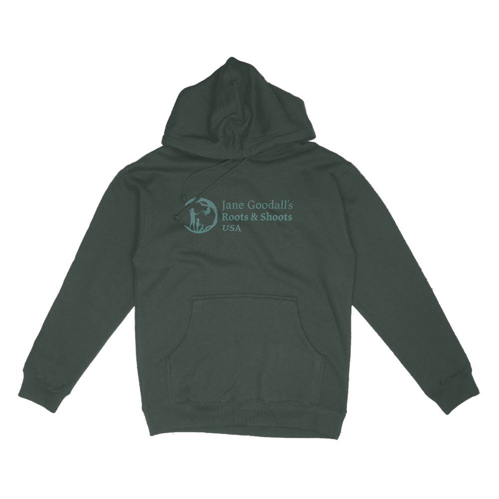 Roots & Shoots Dark Green Pullover Hoodie 