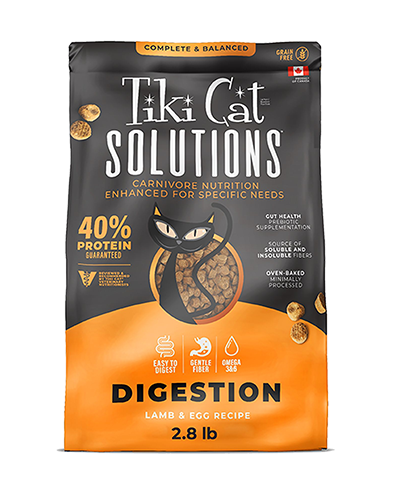 Picture of Tiki Cat Solutions Digestion with Lamb and Egg - 2.8 lb Dry Cat Food