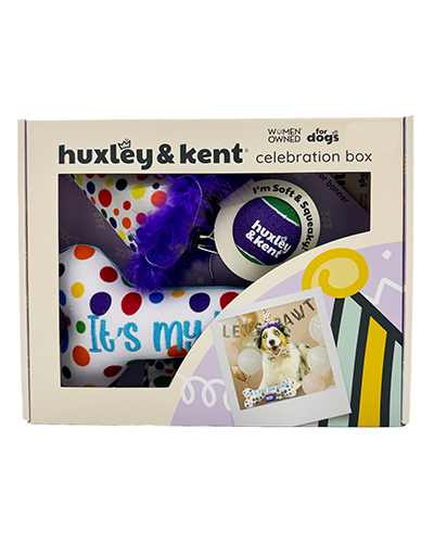 Picture of Huxley and Kent Happy Barkday Large Celebration Box - 5 Piece Dog Toy