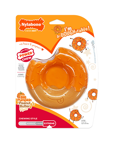 Picture of Nylabone Power Chew 70th Birthday Pumpkin and Peanut Butter Donut - Dog Toy