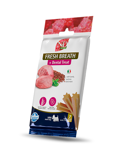 Picture of Farmina N&D Fresh Breath Dental Treat with Lamb, Quinoa, and Mint Mini - 2.1 oz Dog Treat