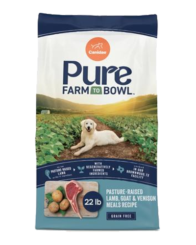 Picture of Canidae Grain Free Pure Farm to Bowl Lamb, Goat and Venison - 22 lb Dry Dog Food