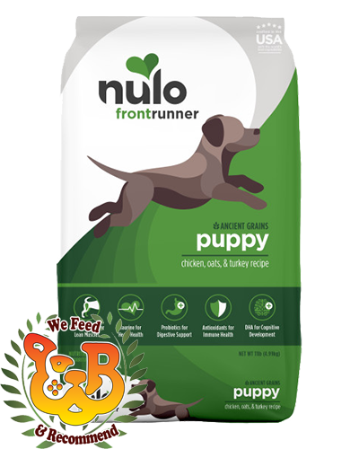 Picture of Nulo Frontrunner Ancient Grain Kibble Puppy Chicken, Oats, & Turkey Recipe for Dogs 11 lb
