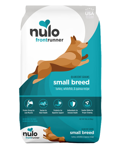 Picture of Nulo Frontrunner Ancient Grain Kibble Small Breed Turkey, Whitefish & Quinoa Recipe 11 lb