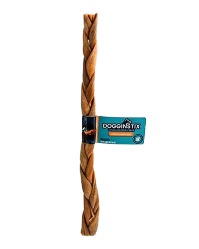 Picture of Dogginstix Braided Lamb Collagen - 12 in Dog Chew
