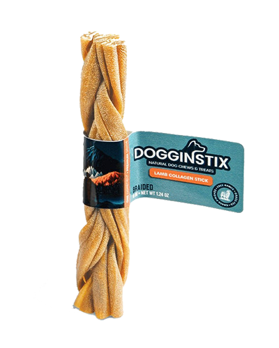 Picture of Dogginstix Braided Lamb Collagen - 6 in Dog Chew