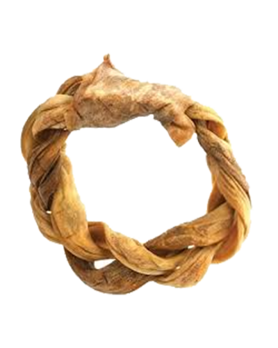 Picture of Dogginstix Braided Lamb Collagen Ring - 6.5 in Dog Chew
