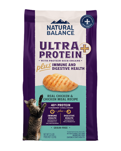 Picture of Natural Balance Ultra Protein Plus Immune and Digestive Health Chicken & Chicken Meal Recipe - 2.5 lb Dry Cat Food