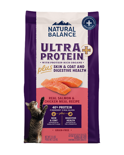 Picture of Natural Balance Ultra Protein Plus Skin and Coat and Digestive Health Salmon and Chicken Meal Recipe - 2.5 lb Dry Cat Food