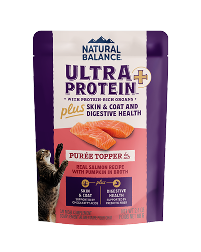 Picture of Natural Balance Ultra Protein Plus Skin and Coat and Digestive Health Salmon with Pumpkin Puree Topper - 2.4 oz Wet Cat Food
