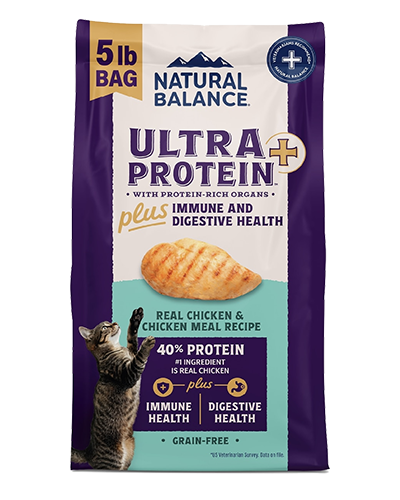Picture of Natural Balance Ultra Protein Plus Immune and Digestive Health Chicken & Chicken Meal Recipe - 5 lb Dry Cat Food