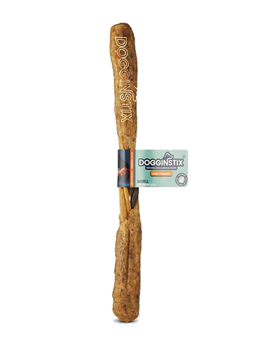 Picture of Dogginstix Braided Lamb Collagen Barbell - 12 in Dog Chew