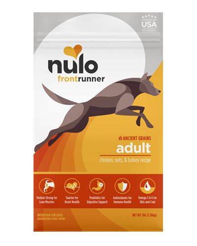 Picture of Nulo Frontrunner Ancient Grain Kibble Puppy Chicken, Oats, & Turkey Recipe for Dogs 3 lb