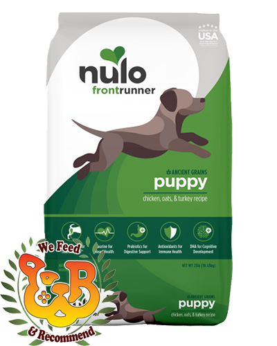 Picture of Nulo Frontrunner Ancient Grain Kibble Puppy Chicken, Oats, & Turkey Recipe for Dogs 23 lb