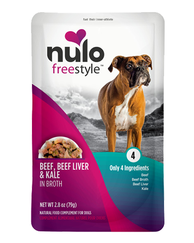 Picture of Nulo FreeStyle Meaty Pouches Beef, Beef Liver & Kale Recipe for Dogs 2.8 oz